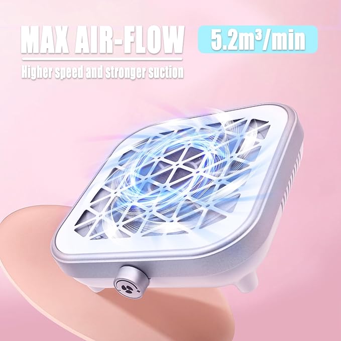 JAYWAYNE Nail Dust Collector for Nail Tech Powerful Nail Vacuum Cleaner with Stepless Speed Control and Disposable Filter Nail Fan Dust Collector Suitable for Acrylic Nails, Nail Salons and DIY