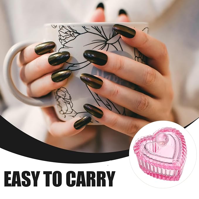 Japanese Aesthetic Crystal Cup Nail Soaking Bowl with Lid Dappen Dish Nail Polish Remover Jar Holder