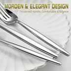 60-Piece Silverware Set for 20, Food Grade Stainless Steel Flatware Set - Image 6