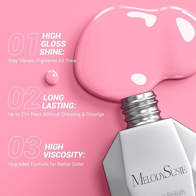 MelodySusie Thick Milky Pink Gel Nail Polish,0.5fl oz Soak Off UV LED Light Pink Gel Polish Christmas Gift for Women Nail Art Manicure Salon DIY Nail Design Decoration at Home-362