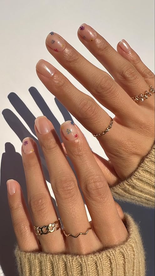 NOVA, Female Founded, Semi Cured Gel Nail Strips (Wildflower) - The 10 Minute Manicure. Salon-Quality, Works w/Any Lamp, Easy to Apply - Incl. Nail File & Stick (Wildflower)