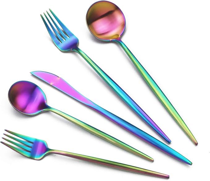 JASHII Luxury 18/10 Rainbow Flatware Set by JASHII