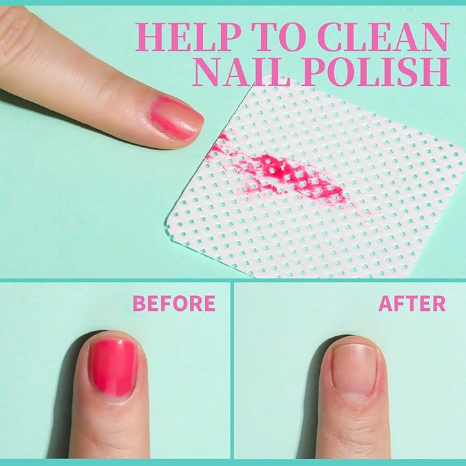 FANDAMEI 740 PCS Lint Free Nail Wipes, Nail Wipes for Gel Nails Lint Free, Nail Supplies, White