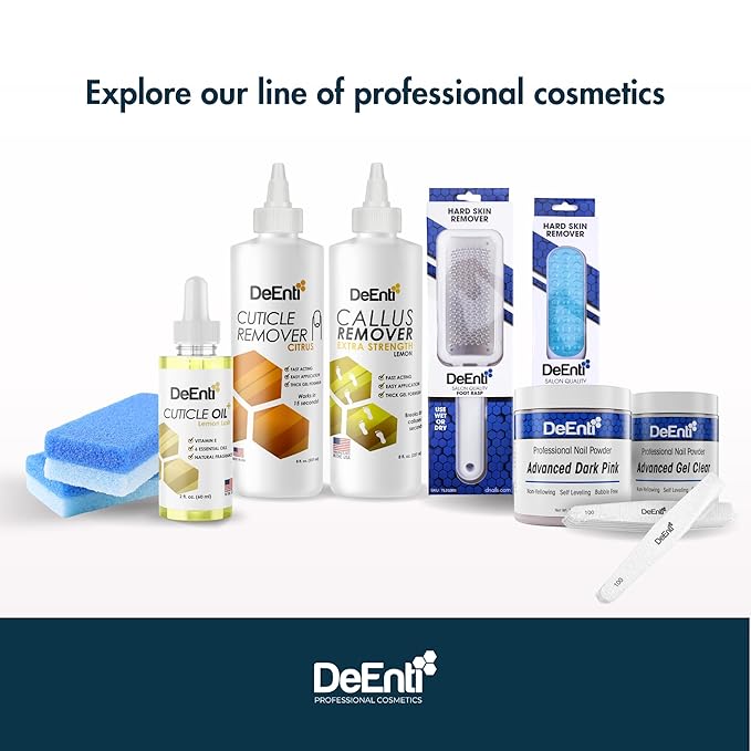 DeEnti Instant Cuticle Remover Gel, Eucalyptus, 8 Oz Bottle, Professional Cuticle Softener, Salon Quality Manicure and Pedicure Supplies