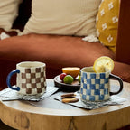 Retro Checkered Ceramic Coffee Mug 16Oz - Image 4