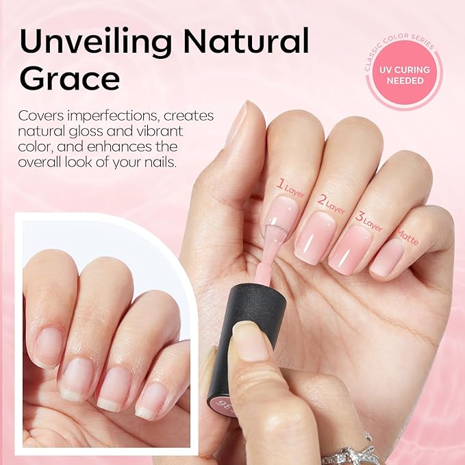 modelones Gel Nail Polish Set 2 Pcs 15ml French Manicure Kit White And Jelly Pink Gel Polish Soak Off UV LED Classic French Tip Gel Polish Natural Nail Art DIY Gift for Women