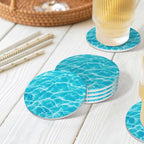 Pool Water Sunlight Coasters for Drinks Absorbent Round Ceramic Coasters Set of - Image 7