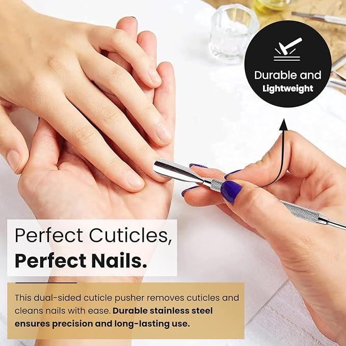 Cuticle Trimmer - Professional Nail Cuticle Nippers Cuticle Pusher Cuticle Cutter Scissors Sharp 3/4 Jaw Remover Clippers Stainless Steel Manicure Pedicure Tools Fingernails Toenails by Krisp Beauty