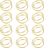 12 Pieces Gold Napkin Rings Metal Spiral Sliver Pink Napkin Rings Buckles by TecUnite