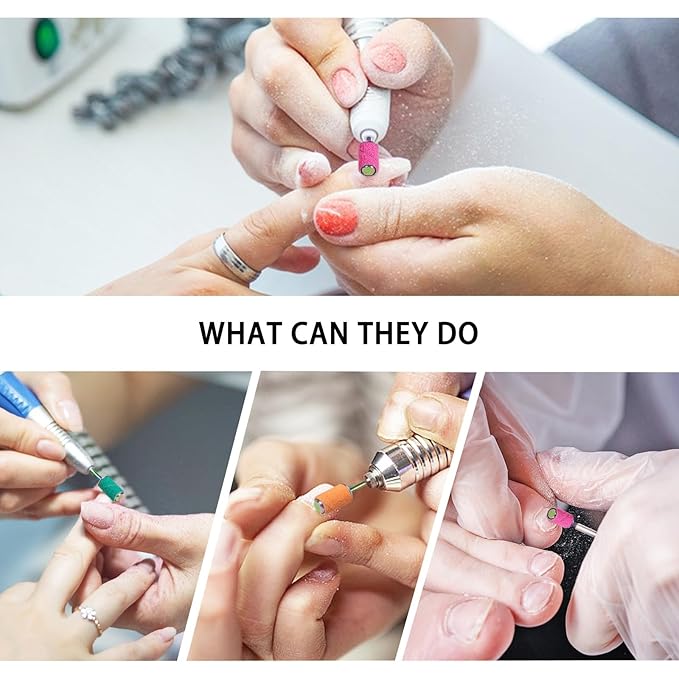 Sanding Bands for Nail Drill,KOYOPEPI Nail Drill Sanding Bits 210Pcs Color Coarse Fine Sanding Bands Mandrel Bit