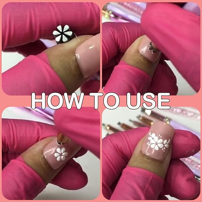 Nail Art Stamp Pen Set, Nail Art Stamp Stamps Pen –DIY Nail Art Tools, Butterfly & Rose Patterns Nail Stamping Tools for Creative DIY Home Manicures (10pcs)