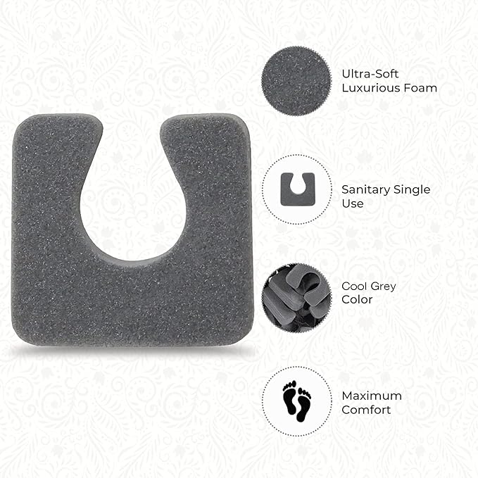 ForPro Professional Collection Sole Toe, Luxurious Foam, Individual Toe Separators for Pedicures, Cool Grey, 144-Count