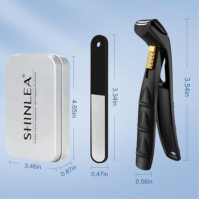 Nail Clippers for Seniors Thick Toenail, Professional Fingernail Toenail Clippers with Catcher, Sharp Wide Opening and Long Handle Nail Cutter for Men Women, Black
