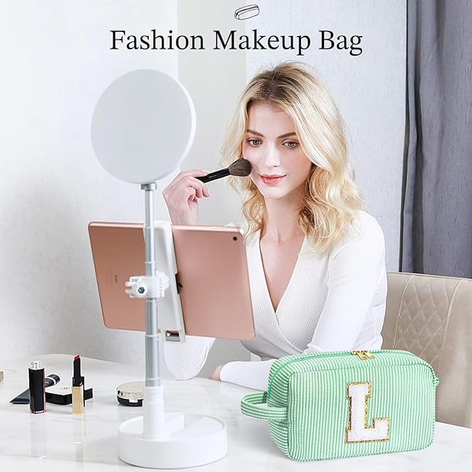 YOOLIFE Birthday Gifts for Mom, Mom Gifts from Daughter, Mother In Law Gifts, Mama Gift Idea, Personalized Gifts for Women, Initial Makeup Bag for Women C