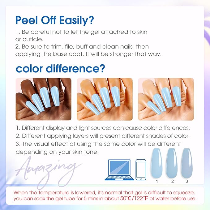 ROSALIND Poly Nail Gel Kit -24 Colors with Accessories Neon Poly Nails Gel Starter Kit with Slip Solution Mini UV Lamp Base Top Coat, Halloween All Seasons Classic Colors Poly Extension Gels Nails Kit