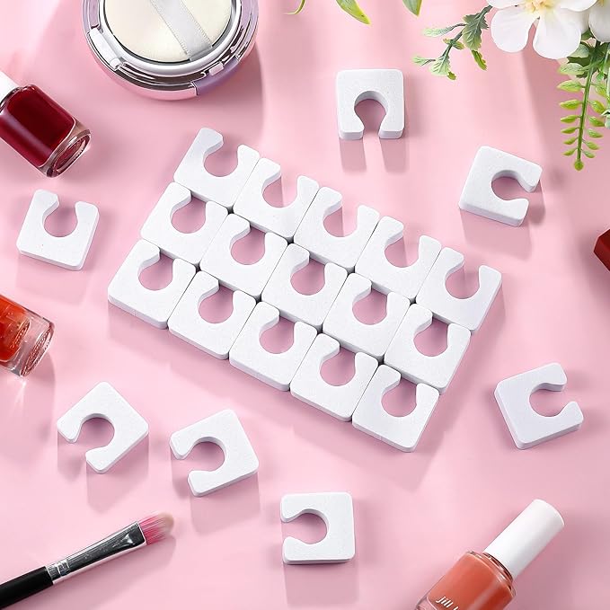 Mumufy 1000 Pcs Individual Toe Separators Bulk Soft Foam Comfortable Pedicure Toe Separators Dividers for Women Men Art Manicure Feet Nail Polish Painting Spa(White)
