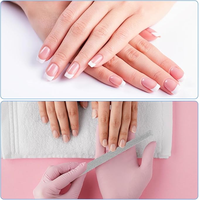 4 Pcs Diamond Deb Nail File, Professional Nail Files Metal Nails Dresser with Sharp, Non Slip Handle Double Sided Fingernail File for Manicure, Pedicure