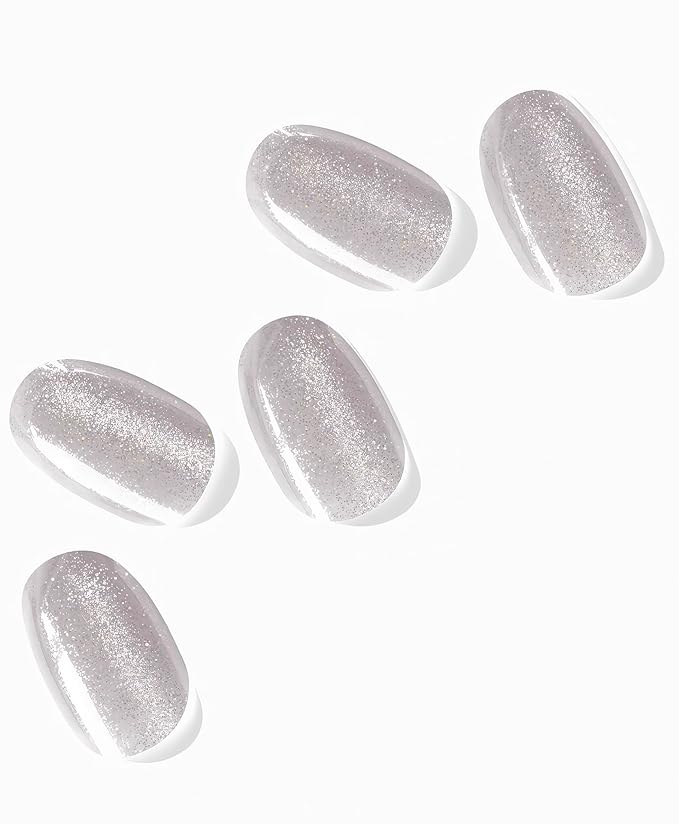 NOVA, Female Founded, Semi Cured Gel Nail Strips (Chinchilla) - The 10 Minute Manicure. Salon-Quality, Works with Any Nail Lamp, Easy to Apply & Remove - Incl. Nail File & Wooden Stick (Chinchilla)