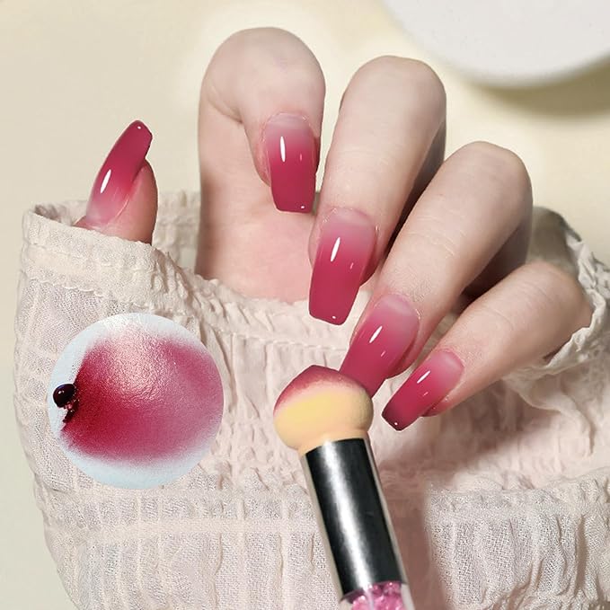9 Colors Pat Painting Gel Nail Polish Set Ombre Aura Nail Gel Paint for Nail Art Drawing No Wipe Nail Art Painting Gel for Manicure Nail Salon with Sponges