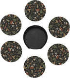 Mushroom Witch Witchy Vintage Plant Coasters - Image 4