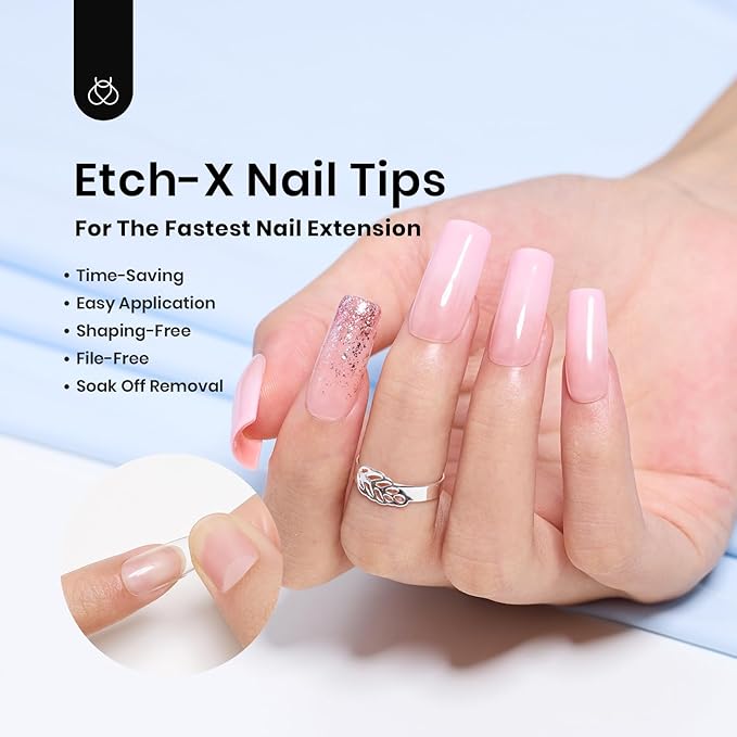 Beetles Gel Nail Tips Easy Medium Square Nail Extension 504Pcs Pre shaped Half Matte Nail Tips Press on Gelly Tips Full Cover False Nails Soak off Acrylic Nails Valentine's Day Gifts for Women