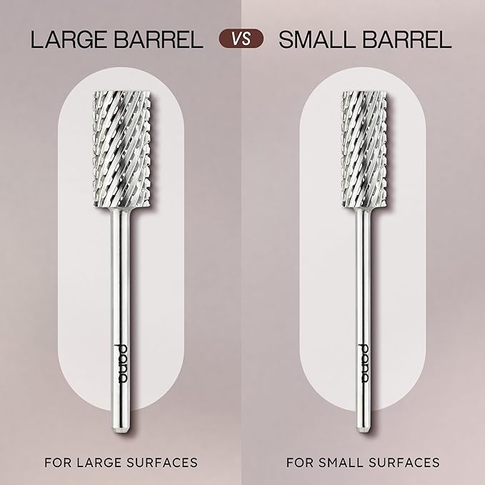 PANA 3/32" Large Barrel Flat Top Silver Carbide Nail Drill Bit for Manicure, Pedicure and Acrylics (Grit: 2X Extra Coarse - 2XC, 1pc)