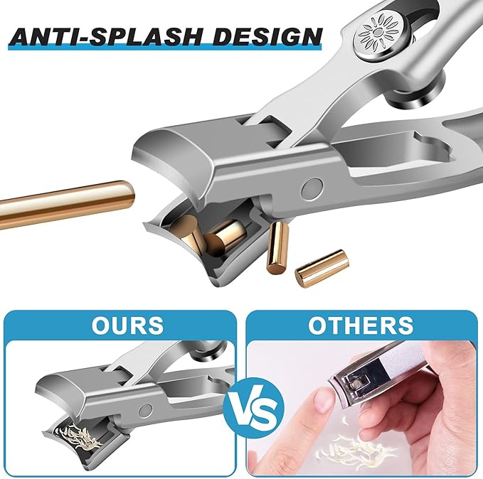 Heavy Duty Nail Clippers for Men with Catcher, Toe Nail Clippers for Thick Nails, Wide Opening, Self Collecting, Ultra-Sharp and Durable EDC Fingernail Toenail Clippers for Men and Women