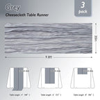 8 Pack Grey Cheesecloth Table Runner 120 Inch Boho Wedding Decor | Cheesecloth - Image 2