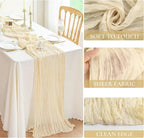 12 Packs Beige Cheesecloth Table Runner, Boho Gauze Cream Cheese Cloth Table - Image 3