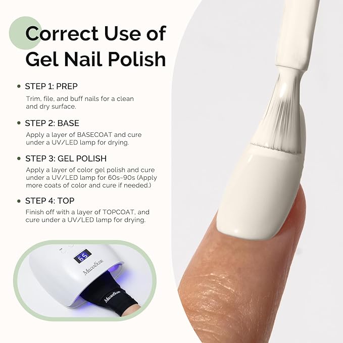 MelodySusie Hema Free Gel Nail Polish, 0.5 Fl Oz Thick Milky White Gel Polish, Non-Toxic, Long Lasting, Soak Off UV Nail Polish, Manicure Nail Design Salon DIY Nail Art at Home B3021