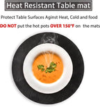 Set of 8 Round PU Leather Placemats, Waterproof Coffee Coasters, Kitchen Table - Image 6