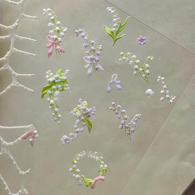 3D Lily of The Valley Nail Art Molds Flower Design, Silicone Nails Tool Y2k Decoration
