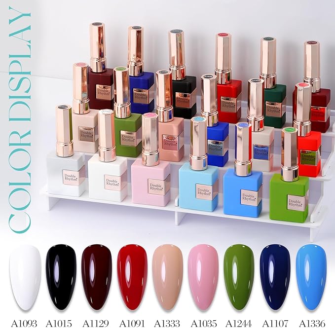 Double Rhythm Gel Polish 15ML Pure Sheer Same Color Same Bottle Soak Off Gel Polish Nail Art Manicure Salon DIY at Home for Women (Milky Orange Pink-A1317)