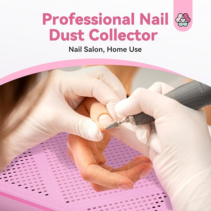 SAVILAND 120W Pink Nail Dust Collector Powerful Nail Vacuum for Acrylic Gel Nails Polishing, Low Noise Salon at Home