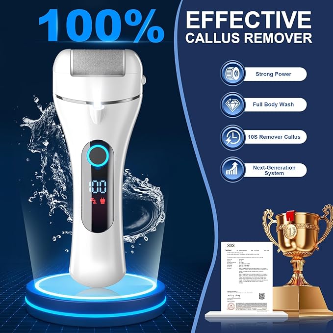 10 in 1 Professional Electric Foot Callus Remover, Callus Remover for Feet Pedicue Kit, IPX7 Waterproof Electric Callus Remover for Feet for Dead Hard Cracked Dry Skin Care