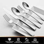 30-Piece Silverware Set, 18/10 Stainless Steel Flatware Set - Image 4