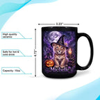 Hyturtle Personalized Halloween Lion Mug, Custom Name Gift - Image 4