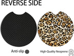 2pcs Cute Leopard Print Car Coasters, Absorbent Universal neoprener Cup Holder - Image 4