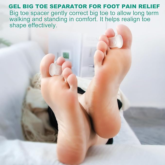 Niupiour Toe Separators for Women and Men - 14 Pack Gel Toe Spacers for Overlapping Toe, Silicone Hammer Toe Correctors for Big Toe, Hammer Toe Straighteners for Bunions, Cushion Toe Pain