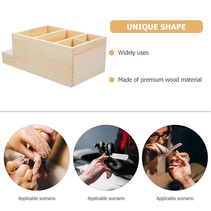 Mipcase Box Grinding Head Storage Box Manicure Tool Case Nail Tool Storage Case Nail Polish Holder Stand Nail Tool Holder Stand Nail Drill Bit Display Holder Major Wooden Acrylic