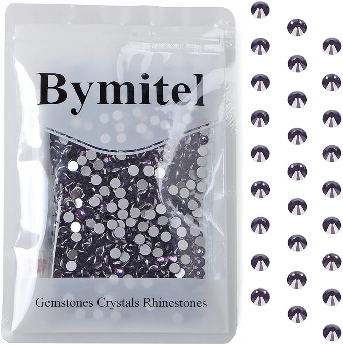 1440PCS Art Nail Rhinestones Non Hotfix Glue Fix Round Crystals Glass Flatback for DIY Jewelry Making with one Picking Pen (ss20 1440pcs, Tazanite)