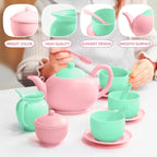JOYIN 18PCS Pretend Tea Party Set, Plastic Tea Set, Mini Kitchen - Image 4