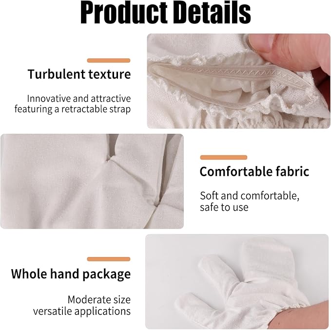 2 Pcs Garshana Gloves Raw Silk Massage Exfoliating Gloves for Women & Men, Ayurvedic Dry Brushing Body Scrub with Elastic Wristbands, Natural Skin Care Tool for Beauty Professionals