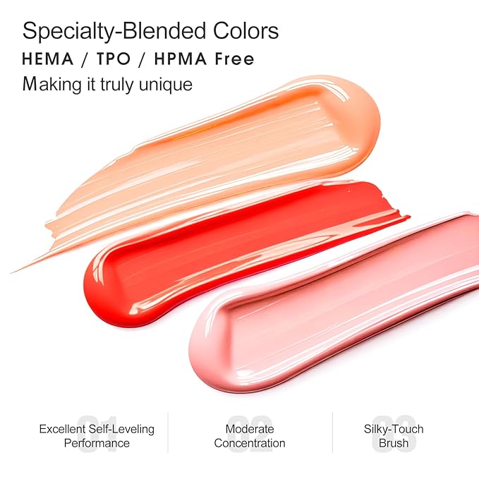 VENALISA Gel Nail Polish Set, 5 Colors 10ML Gel Polish Kit Red Nude Pink Coral Orange Soak Off Salon Manicure DIY at Home Nail Art For Girls Women