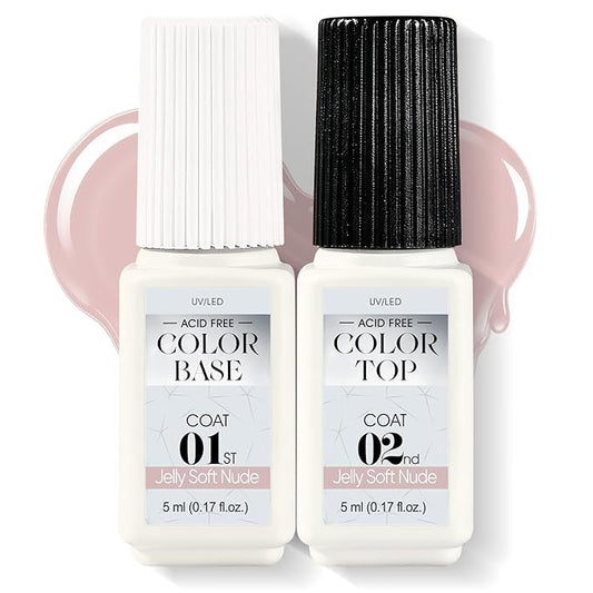 Jofay Fashion Nude Gel Nail Polish 10ml - All-in-One Step Gel Polish Soak Off LED/U V Lamp DIY Salon Manicure at Home Long Lasting Glossy Finish Home Nail Salon Gift for Women & Girls (0.33 Fl Oz)