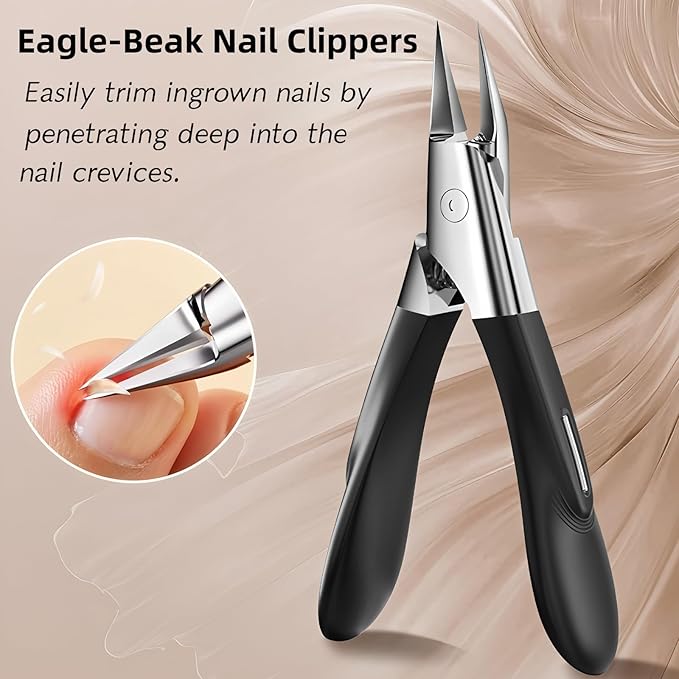 Manicure Set Professional Nail Clippers Pedicure Kit, 16 pcs Stainless Steel Nail Care Tools Grooming Kit with Storage Bag for Men Women Gift