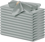 P Pothuiny 12 Pcs Silver Satin Napkins 17 x 17 Inch, Satin Cloth Napkins | by P+Pothuiny