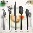 Alata Potter Black 45-Piece Forged Silverware Set - Image 4