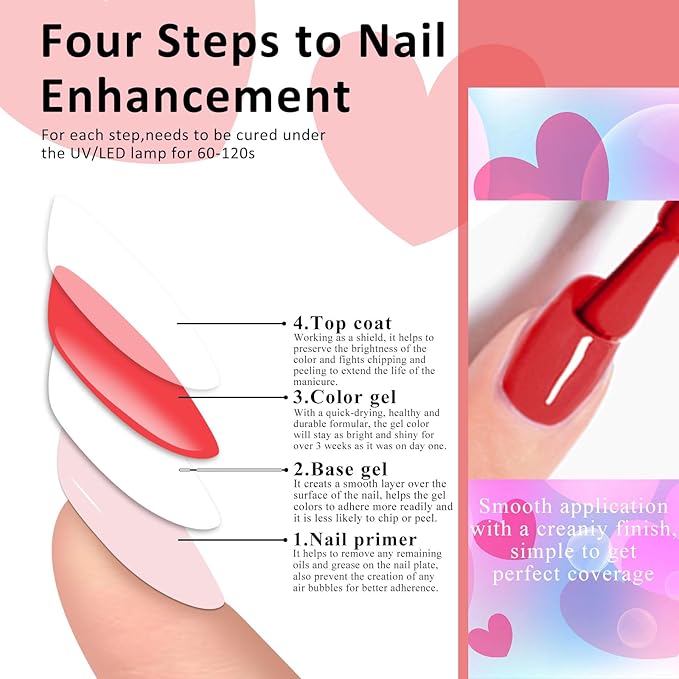 MEET ACROSS Neon Gel Nail Polish Set, 8 Colors Fluorescent Hot Pink Orange Blue Yellow Green Purple Red Rose Spring Summer Nail Polish Kit for Halloween