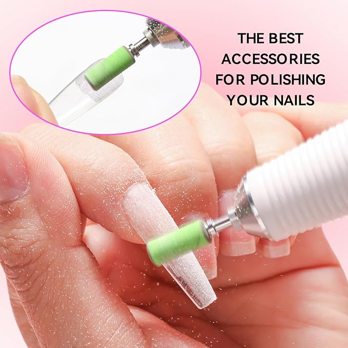 Makartt Sanding Bands for Nail Drill:100 Pcs Small Nail Sanding Files With 2025 Upgrade Design 3.1mm Mandrel Bits,180 Medium Grits (Green, #180)